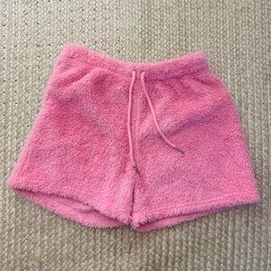 Cozy Pink Fuzzy Shorts